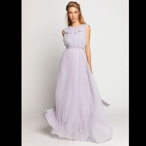 TRUE DECADENCE LILAC GREY PLEATED MAXI DRESS AC2342 6 *NO WAIST TIE INCLUDED*